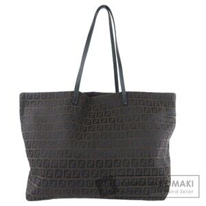 Fendi Zucchino Tote Bag Canvas Leather